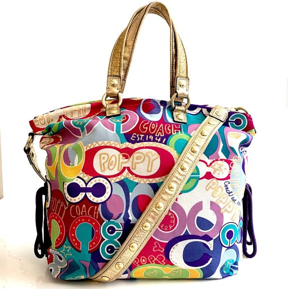 Limited Edition Coach Poppy Pop C Large Spotlight Sequins gems glitter metallic - Picture 8 of 16